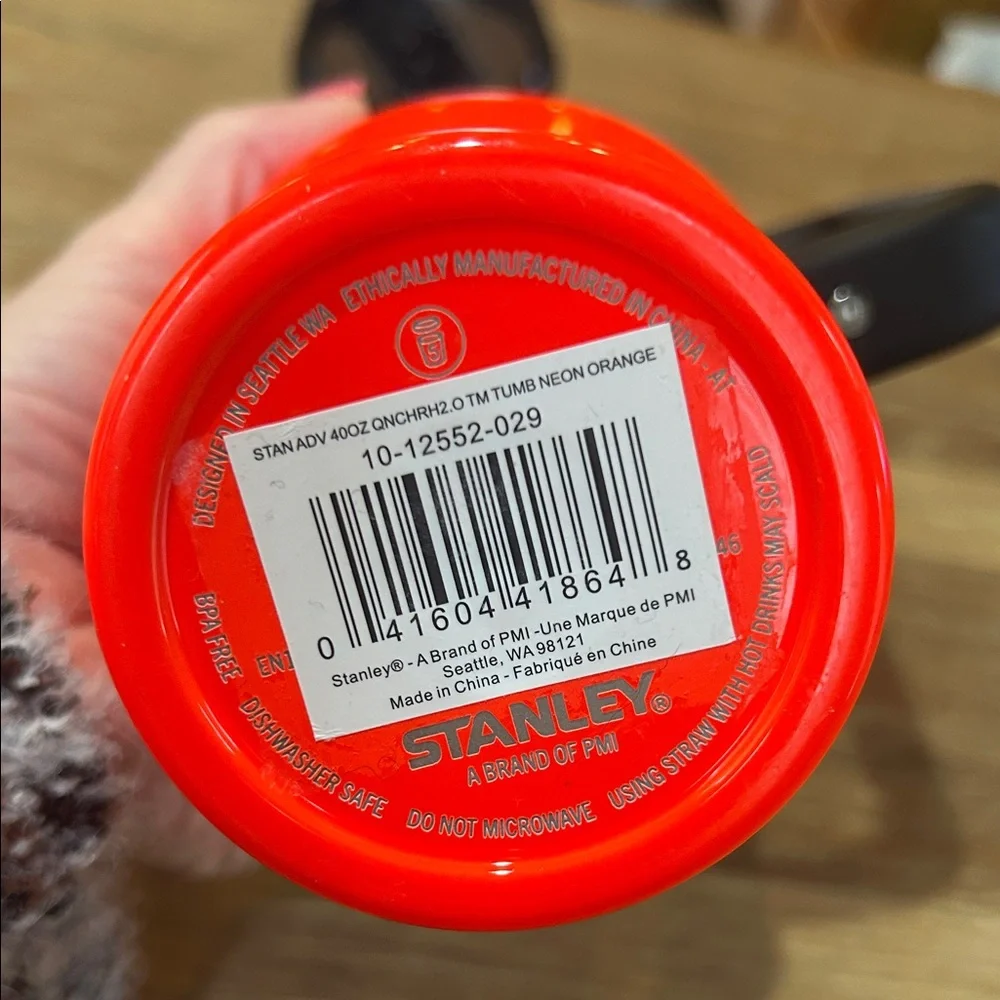 NWT Stanley Neon Orange 40oz Tumbler/Travel Mug with Handle NWT - Picture 2 of 10
